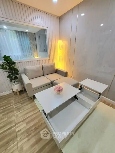 Modern living room with stylish furniture and elegant decor