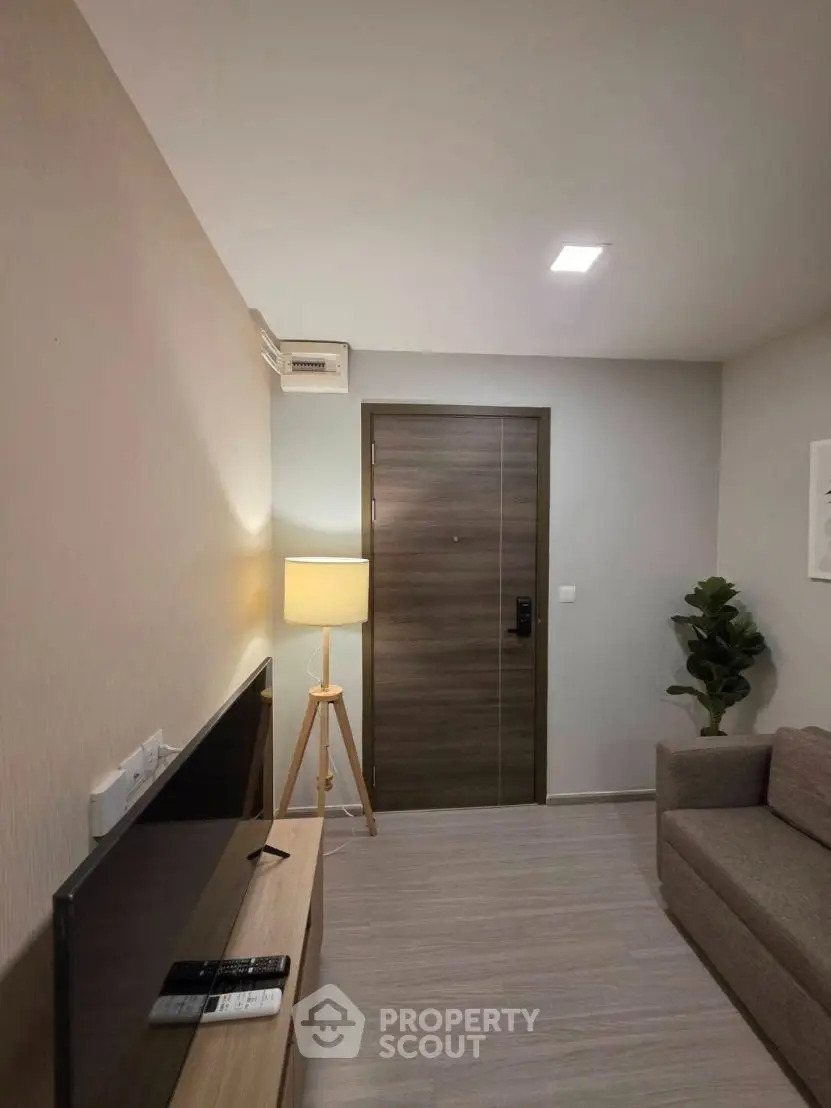 Modern living room with stylish decor and cozy ambiance