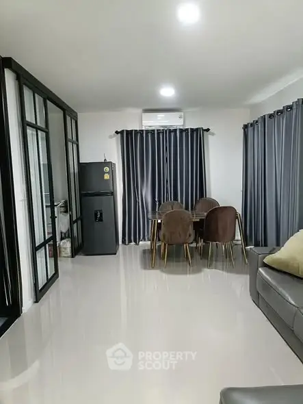 Modern dining area with sleek furniture and contemporary design