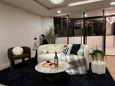 Stylish living room with modern furniture and cozy decor