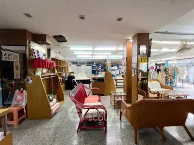 Spacious commercial interior with modern decor and ample seating in prime location