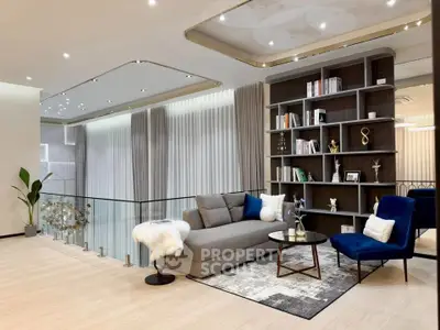 Luxurious modern living room with elegant decor and stylish furniture
