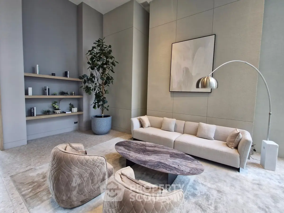 Luxurious modern living room with elegant decor and stylish furniture