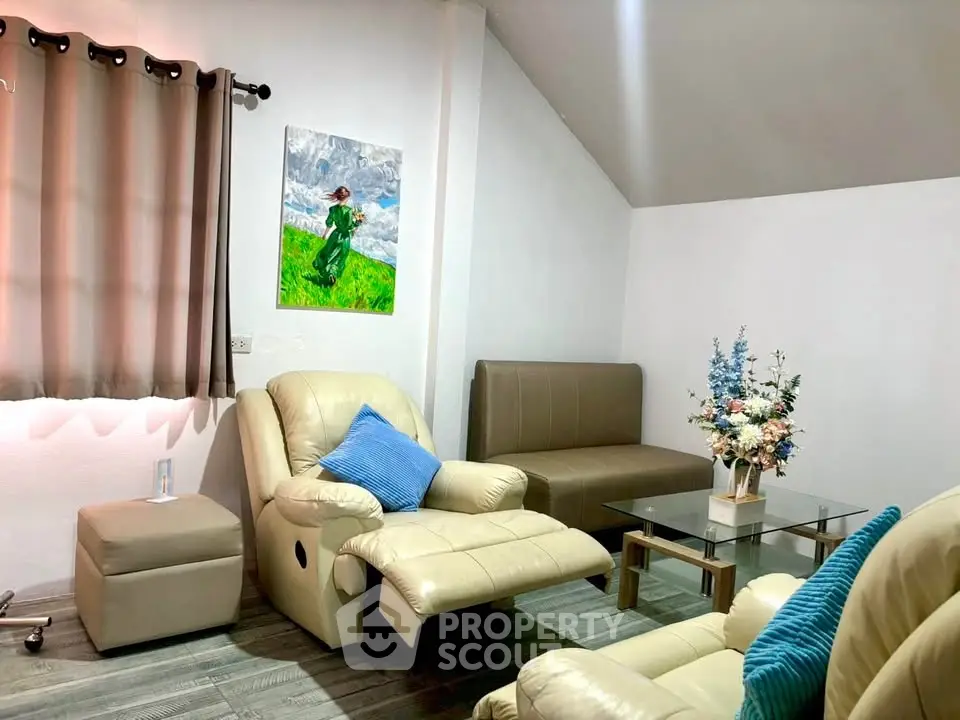 Cozy living room with modern furniture and vibrant decor