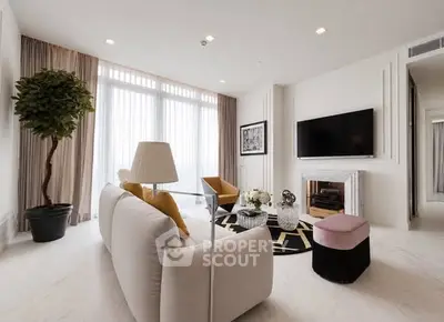 Luxurious modern living room with elegant decor and natural light