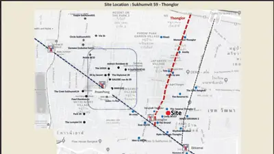Prime Sukhumvit 59 site map highlighting nearby amenities and transport links.