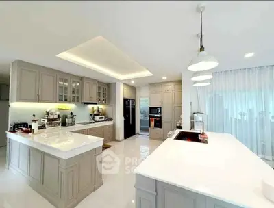 Luxurious modern kitchen with sleek design and high-end appliances