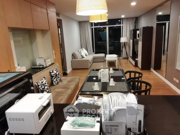 Spacious modern living room with open layout and stylish decor