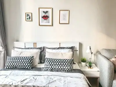 Chic modern bedroom with stylish decor and cozy ambiance