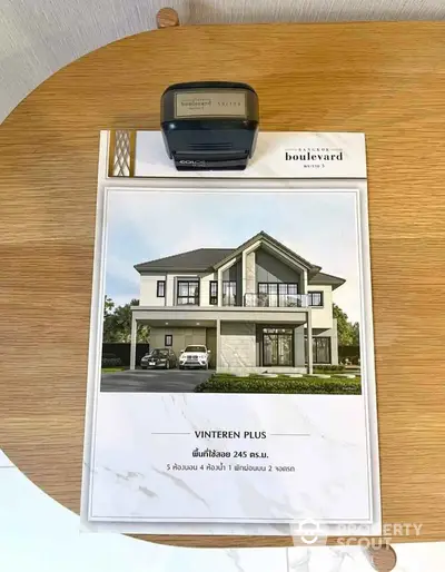 Elegant Vinteren Plus house brochure showcasing modern two-story design with spacious layout.