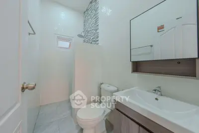 Modern bathroom with sleek fixtures and minimalist design