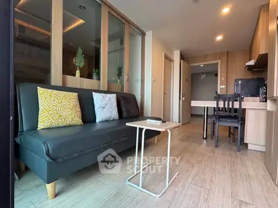 Modern living room with stylish decor and open layout in a contemporary apartment.