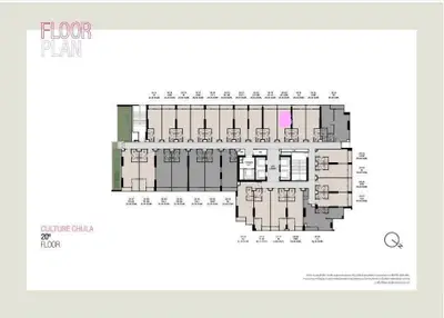 Detailed floor plan of Culture Chula 20th floor showcasing apartment layouts and unit distribution.
