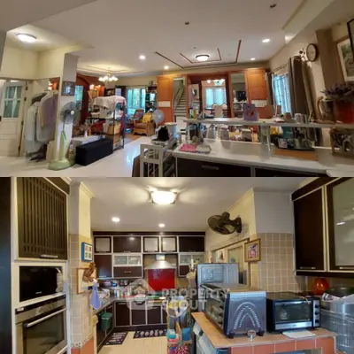 Spacious kitchen with modern appliances and open layout in a cozy home.