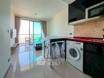 Modern apartment with open kitchen and stunning balcony view