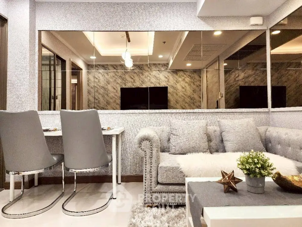 Elegant living room with modern decor and stylish furniture