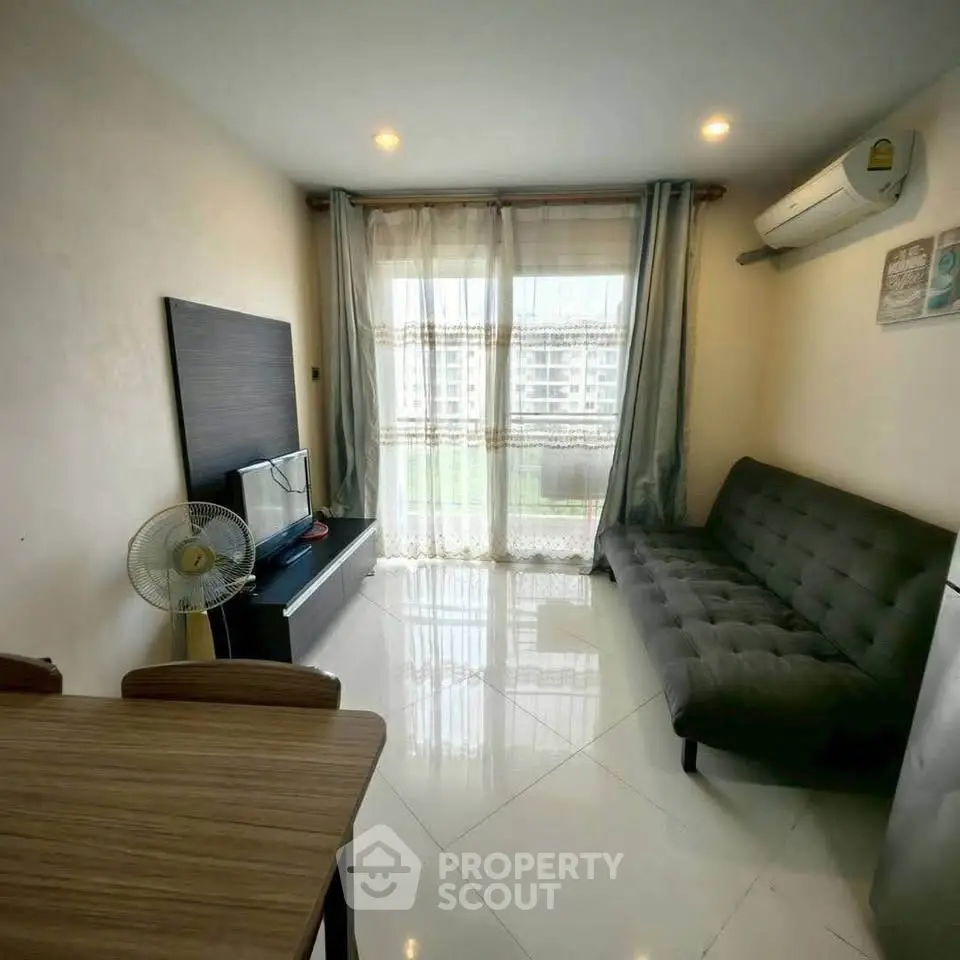 Cozy living room with modern furniture and natural light
