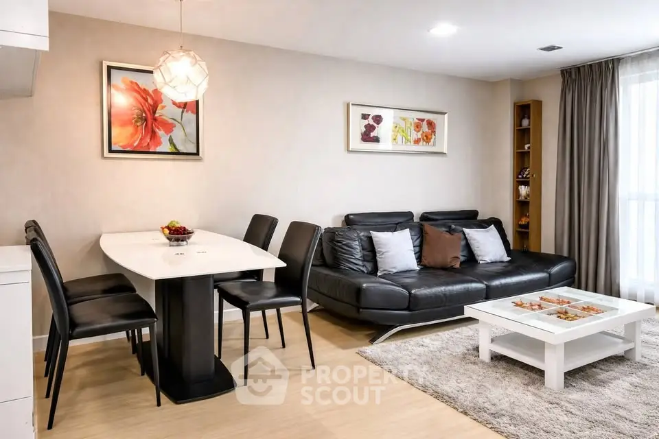 Stylish modern living room with elegant decor and cozy seating area