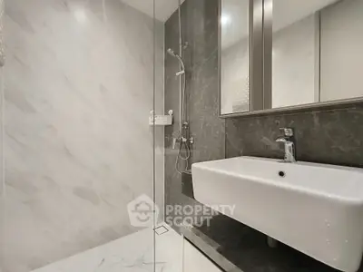 Modern bathroom with sleek design and marble finishes