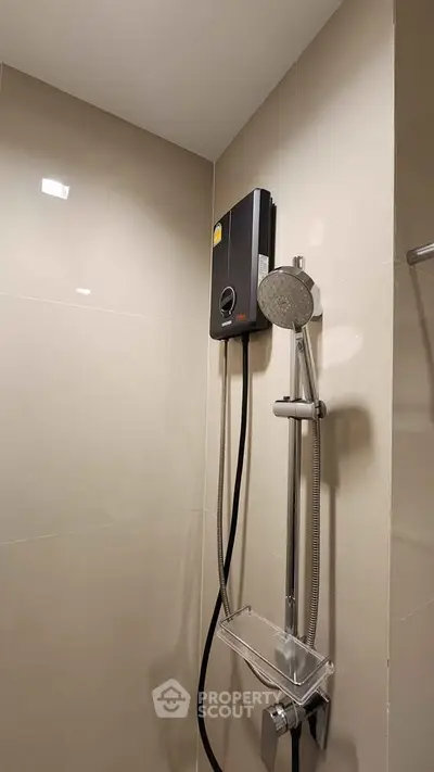 Modern bathroom shower with sleek design and high-quality fixtures