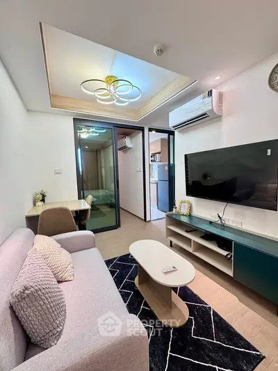 Modern living room with stylish decor and open layout