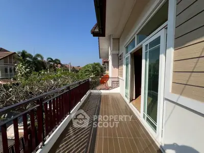 Spacious balcony with scenic view in modern residential property
