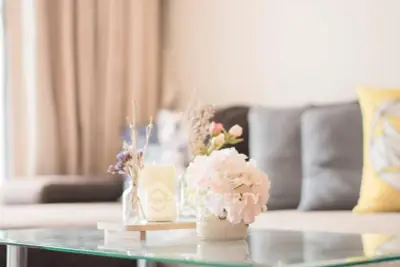 Elegant living room with stylish decor and plush cushions, perfect for relaxation and entertaining.