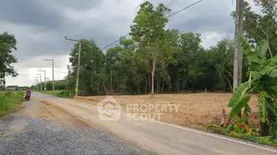 Expansive land plot with road access and lush greenery, perfect for development opportunities.