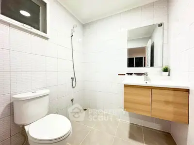 Modern bathroom with sleek fixtures and minimalist design