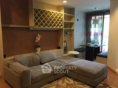 Stylish living room with cozy sectional sofa and modern decor