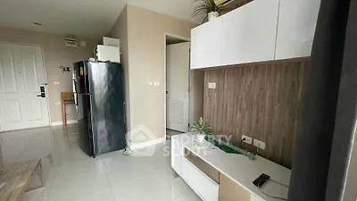 Modern apartment interior with sleek kitchen and stylish decor