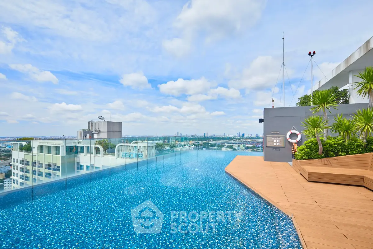 Stunning rooftop infinity pool with panoramic city views and modern design.