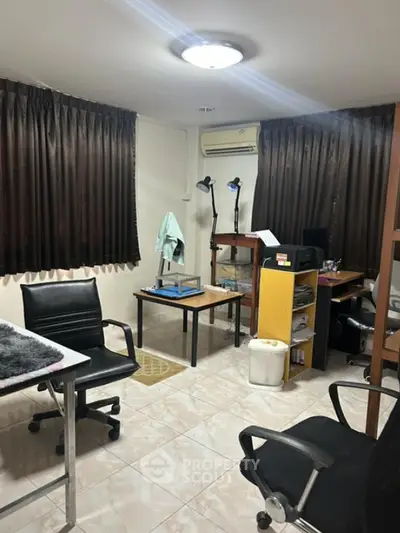 Cozy study room with modern furniture and ample lighting
