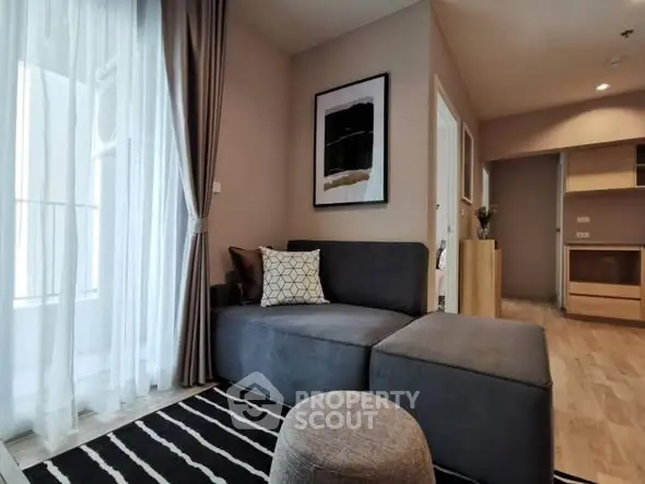 Modern living room with stylish sofa and elegant decor