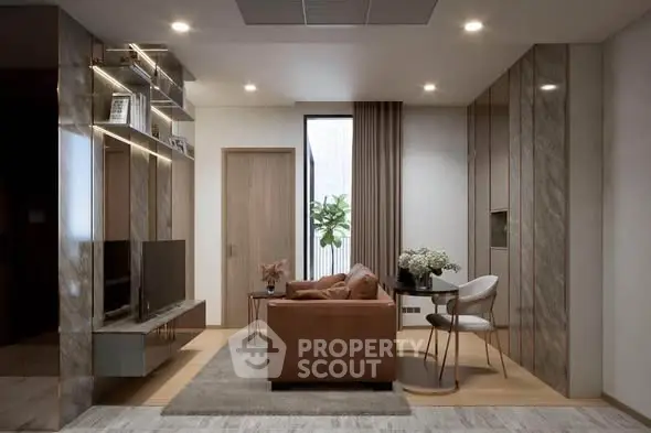Luxurious modern living room with elegant decor and stylish furniture