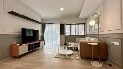 Modern living room with stylish decor and natural light