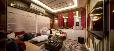 Luxurious living room with plush seating and elegant decor