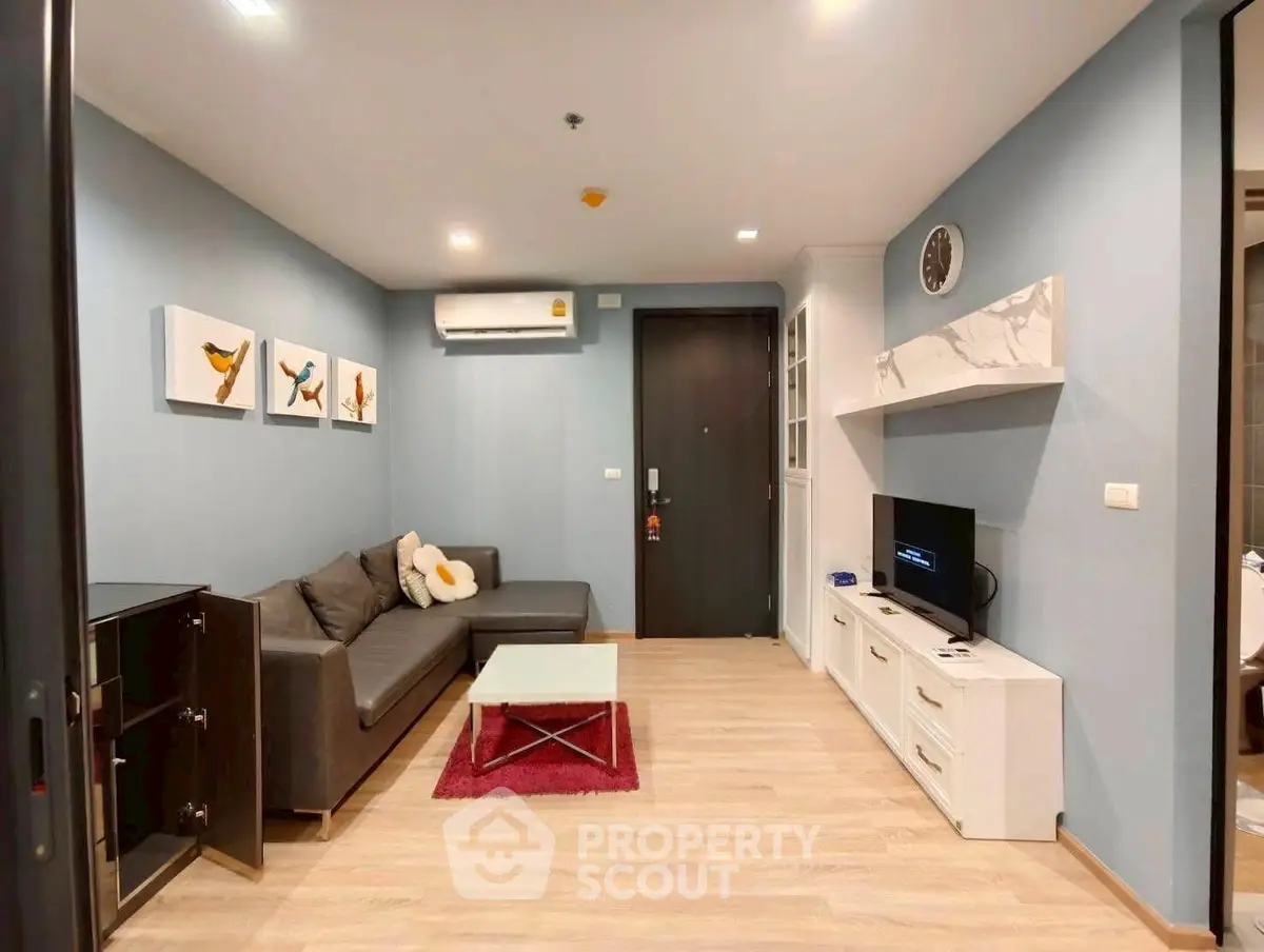 Modern living room with stylish decor and cozy ambiance