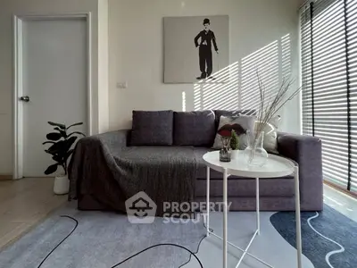 Stylish living room with modern decor and natural light