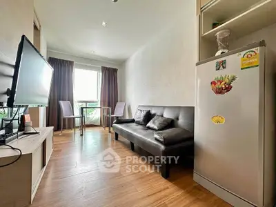 Modern living room with sleek furniture and natural light