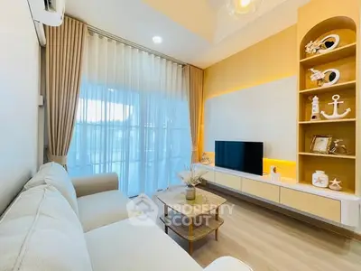 Bright and modern living room with stylish decor and natural light