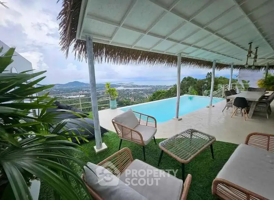 Stunning outdoor terrace with infinity pool and panoramic city views, perfect for luxury living.