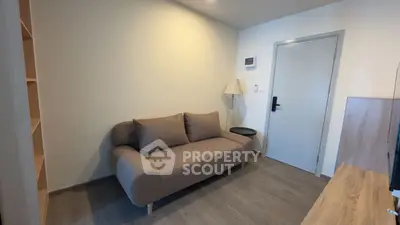 Cozy living room with modern sofa and stylish decor