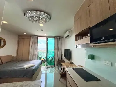 Modern studio apartment with stunning view and elegant interior design