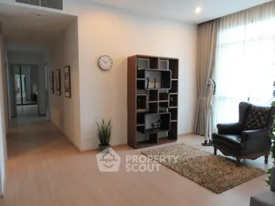 Spacious modern living room with elegant decor and natural light