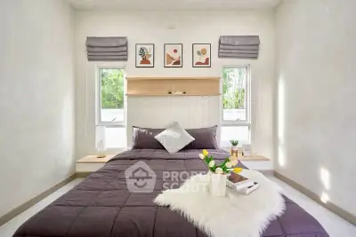 Bright and modern bedroom with stylish decor and natural light