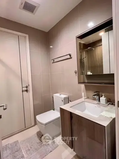 Modern bathroom with sleek fixtures and elegant design