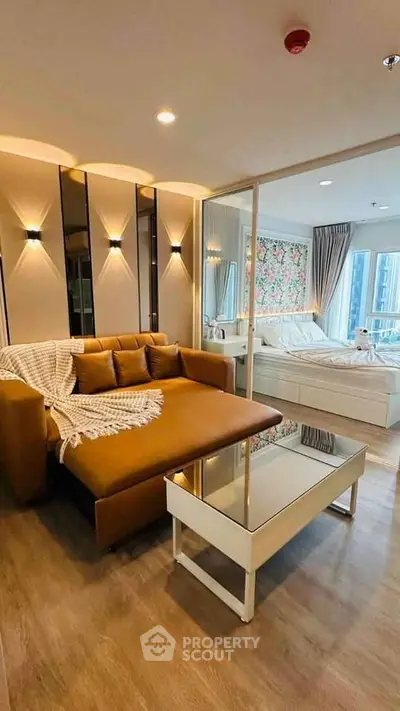 Modern studio apartment with stylish decor and cozy furnishings