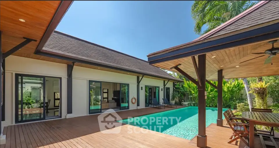 Luxurious tropical villa with private pool and spacious deck, perfect for relaxation and entertaining.