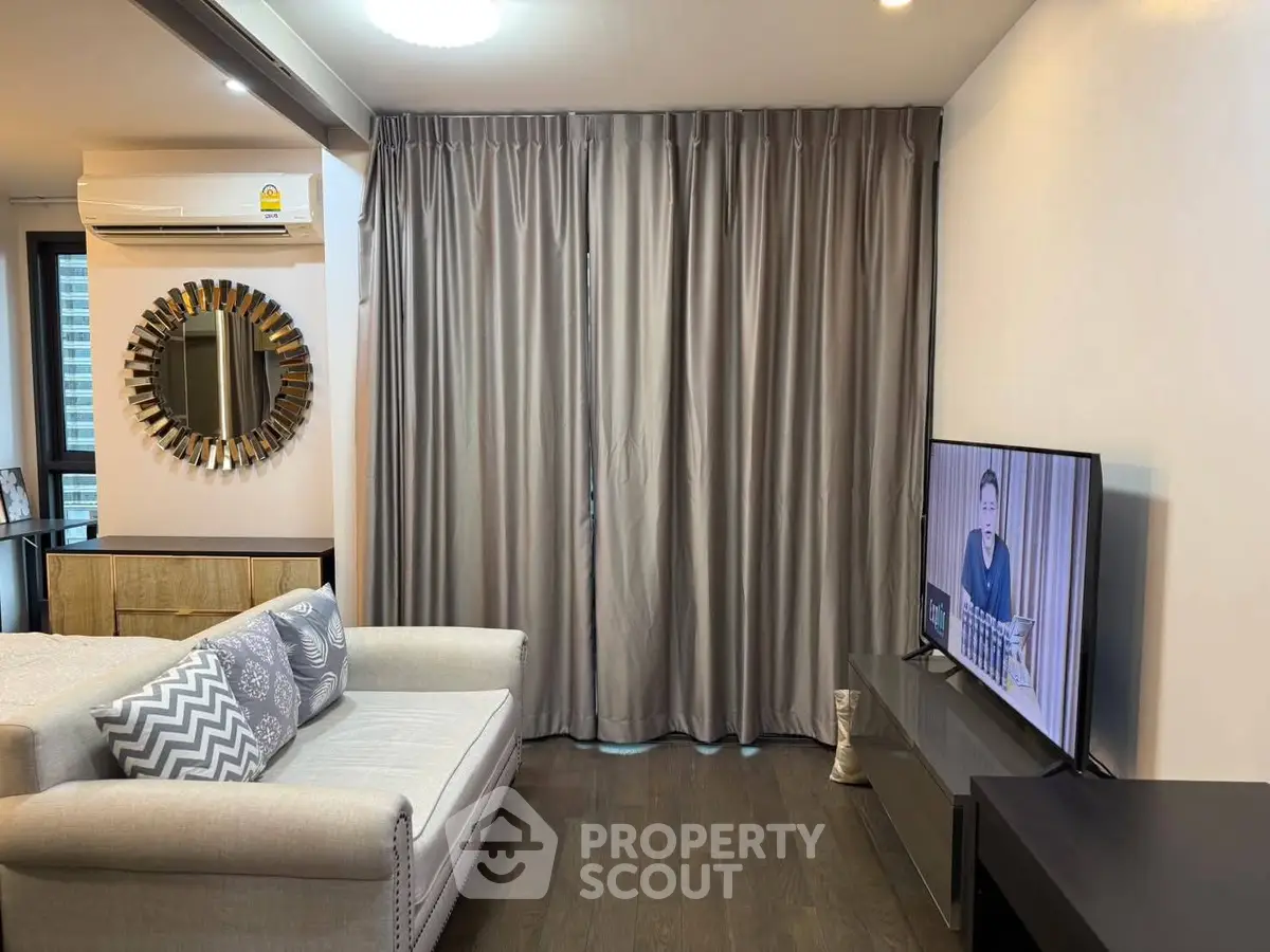 Modern living room with stylish decor and cozy ambiance